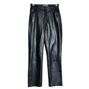 Abercrombie & Fitch Curve Love 90s Straight Ultra High Rise Faux Leather Pants 6